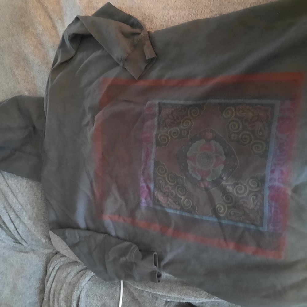 Gray Hoodie with Colorful Mandala Design
